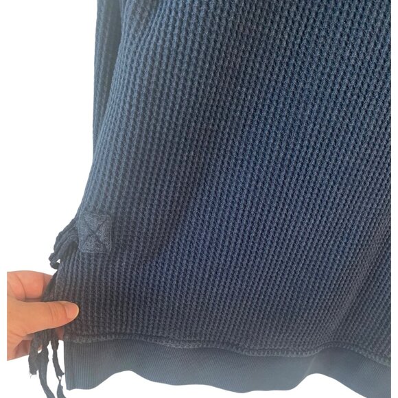 ANTHROPOLOGIE SATURDAY SUNDAY Indigo Blue Aliana Waffle Knit Pullover Size XS - Picture 10 of 10